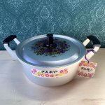 画像7: ぎんれい　アルミ両手鍋　花柄　20cm　 (7)