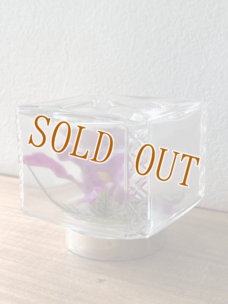 画像1: ガラスボトルに入った水中花のような灰皿　アシュトレイ　紫　TA823 (1)