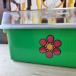 画像2: 和泉化成　洗い桶　レトロポップグリーン　花柄シール付き (2)