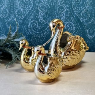 天使を乗せた白鳥 スワン 陶器置物 鉢カバー KZ23