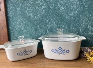 PYREX パイレックスコーニング パイロセラムキャセロール鍋 角型 花柄 PL33