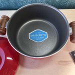 画像6: カレント　メイヤー　トリコロールシリーズ　シルバーストーンアルミニウムホーロー両手鍋　レッド　20cm　 (6)