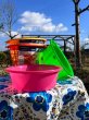 画像6: レトロポップ　洗い桶　大　花柄　ピンク　グリーン　各種 (6)