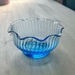画像6: ブルーガラス　波のようなフリルガラスのガラス器　 (6)