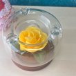 画像3: ガラス造花灰皿　フラワーアシュトレイ　イエロー　黄色い薔薇　 (3)
