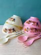 画像7: 蝶印　メリー子供食器　プラスチック茶碗ランチセット（茶碗・汁椀・カトラリー）　動物イラスト　ピンク　ホワイト　　PS214 (7)
