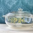 画像8: 岩城硝子Pyrex　パイレックス　キャセロール　イエローフラワー　花柄ガラス鍋　24cm (8)