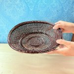 画像5: 久留米籃胎漆器　楕円形　菓子器　籠 (5)