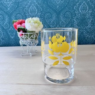イエロー 花と葉の装飾 ガラス花瓶 ファッション 通販ホビー・楽器・アート - イエロー 花と葉の