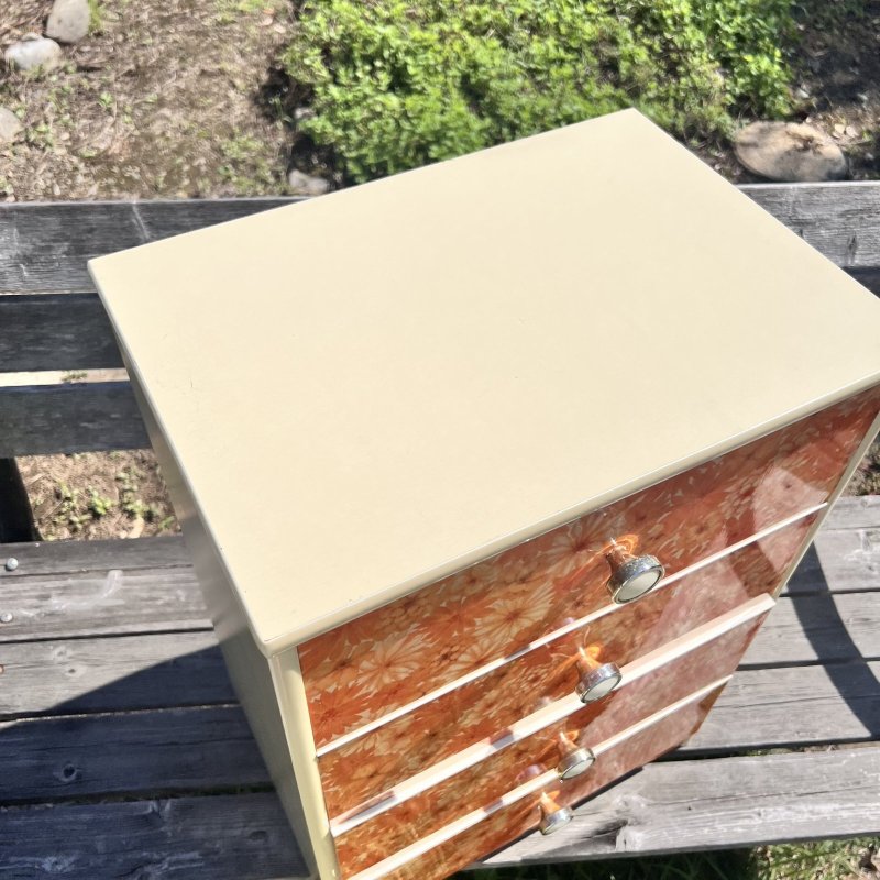 画像6: タイアップ商品　まあまあなサイズ！花柄4段チェスト　ミニ箪笥　レトロポップ　70年代　vintage (6)