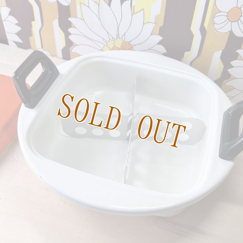 画像7: 三協アルミ　角型ホーローおでん鍋　オレンジ蓋　花柄　22cm (7)