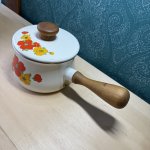 画像3: コトブキホーロー　レトロポップ　花柄ホーロー片手鍋　木製ハンドル14cm (3)