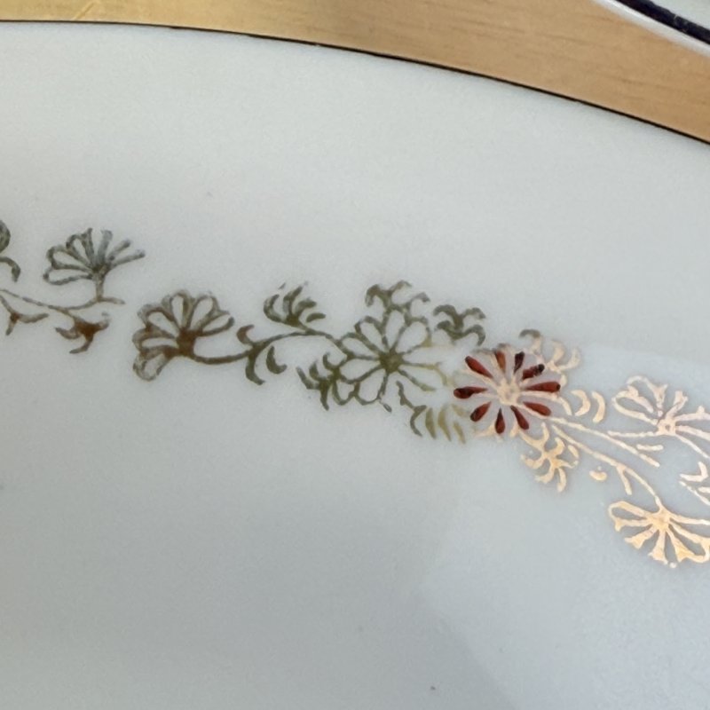 画像7: 純喫茶　Marumo china　マルモ　レモン型カレーシチュー皿　レトロ花柄　金縁　vintage (7)