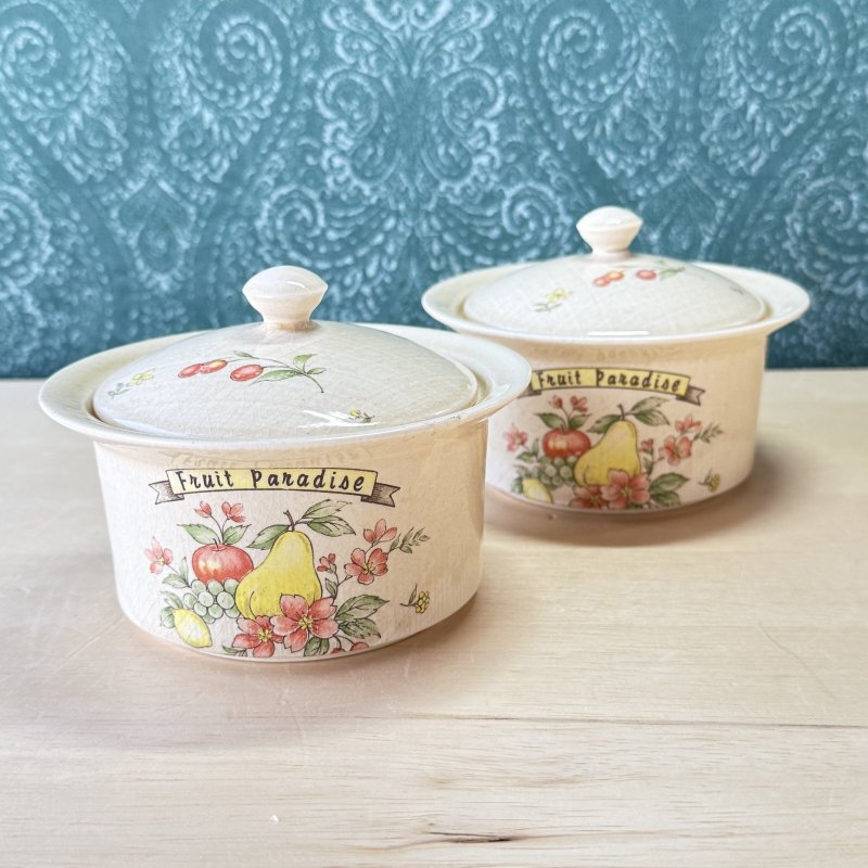 画像1: 蓋付ココット　陶器　fruitparadise　1個〜 (1)