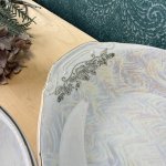 画像4: 純喫茶　パール柄　金縁　薔薇の花の模様のレモン型　カレーシチュー皿　1枚〜 (4)