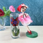 画像5: 赤いお花のロンググラス　ゾンビーグラス　vintage (5)