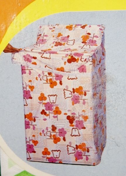 キクロン 洗濯機カバー 全自動・アップ型 ピンク×オレンジ系花柄 NS65
