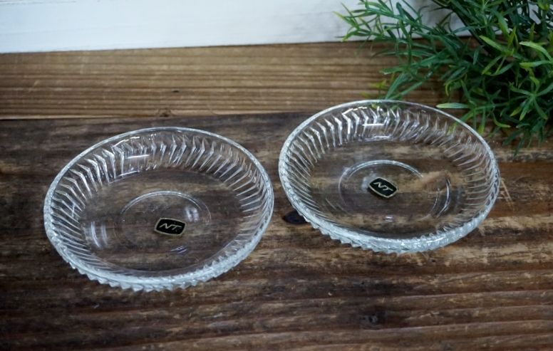 NT ニットー 日本陶器 ガラス豆皿 クリアガラス ２枚セット GUS2