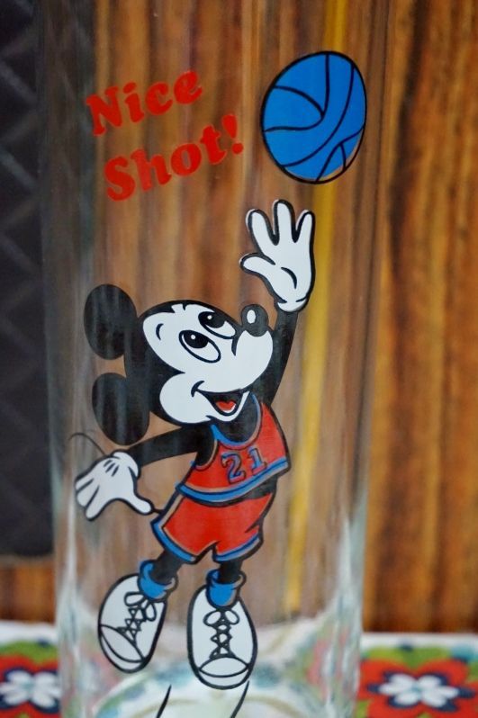 ヴィンテージusaディズニーグラス タンブラー ゾンビーグラス ミッキーマウス バスケットボール G523