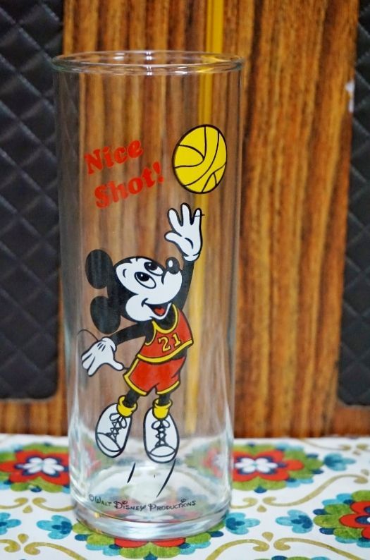 ヴィンテージusaiディズニーグラス タンブラー ゾンビーグラス ミッキーマウス バスケットボール G523