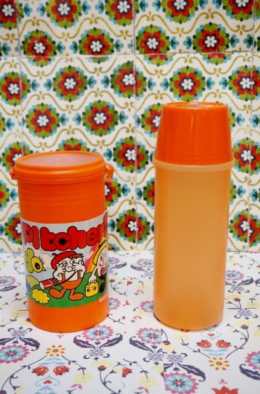 Pitcherbottleピッチャーボトル 簡易保冷保温水筒 オレンジ 可愛いキャラクターラベル Ks133