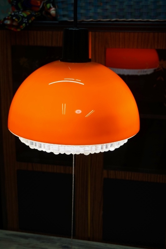家庭用吊り下げ型蛍光灯器具 照明ライト ペンダントライト オレンジ KG332