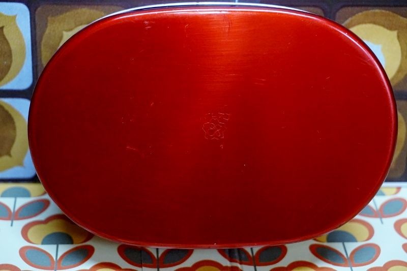 ハナヒサゴ印 花柄アルミ弁当箱 カラーアルマイト 赤 BY216