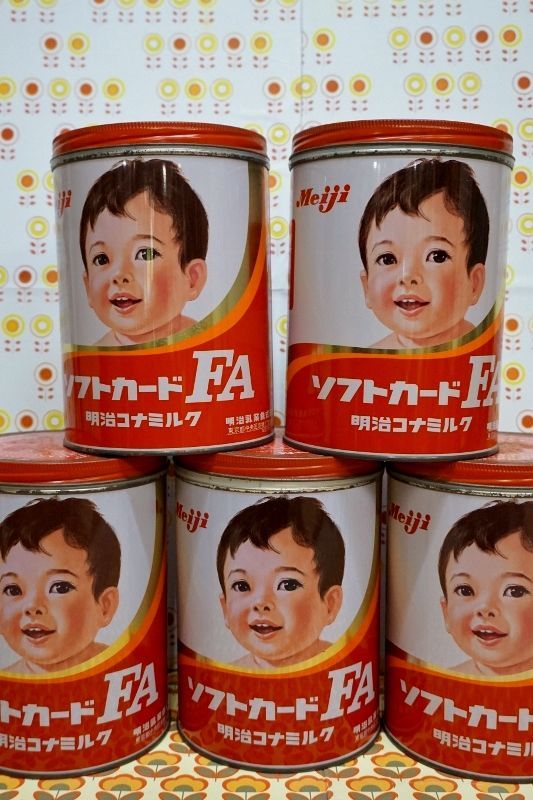 Meiji明治コナミルク ソフトガード缶 特大 1個 インテリア 収納 ブリキ