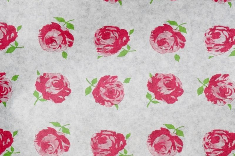 昭和レトロ包装紙 昔の包装紙 ピンク花柄 バラ柄