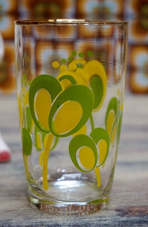 佐々木ガラス チューリップタンブラー 花柄グラス イエロー 1個 G770