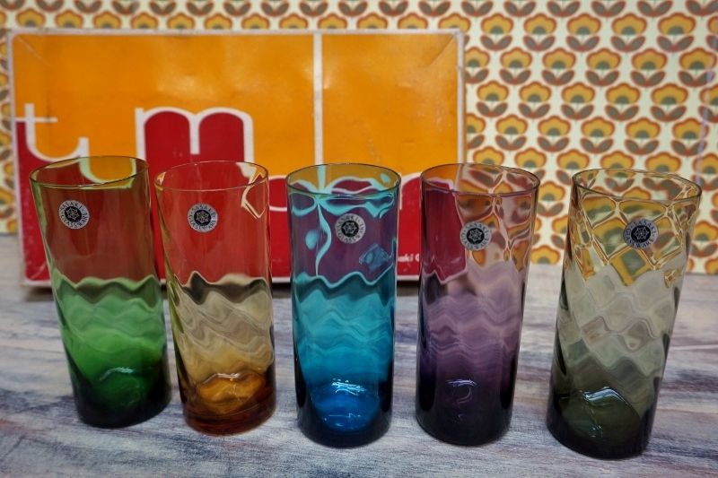 佐々木ガラス カラードグラス 5PIECES 色グラス５個セット タンブラーセット 状態２種（ノーマル・難あり） GS61