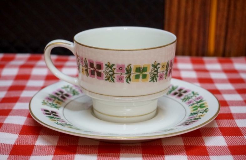 maebata china japan 前畑陶器 カップ&ソーサ 花柄 ポップ C200