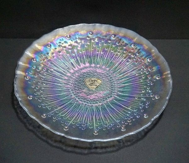 Kamei Glass Craft Happyhappening カメイガラス大皿 オーロラ 花火 32cm