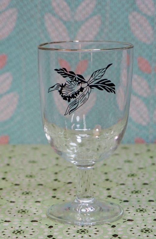 百合 花柄 コブレットグラス ワイングラス １個 GL30