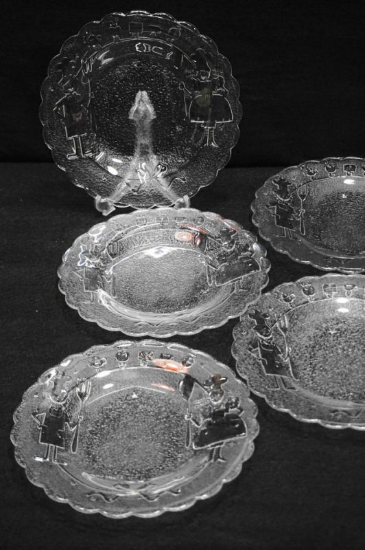 田村セツコ レトロファンシーなガラスプレート皿セット 2枚 5枚 各種 GUS49