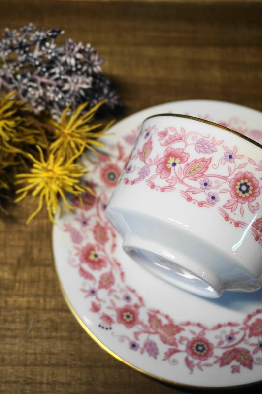 NORITAKE ノリタケ ローズピンクフラワー 花柄のカップ＆ソーサー 1客 N430