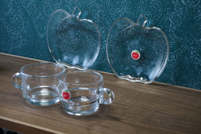 【入手困難】蘇我ガラス りんごのカップアンドソーサー5セット・小鉢1客