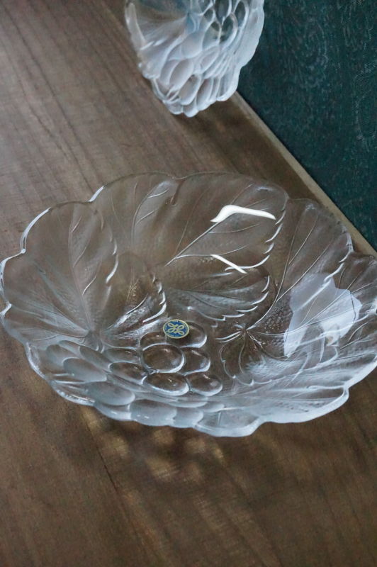 HOYA 保谷ガラス 葡萄のガラス皿 2枚セット GUS332