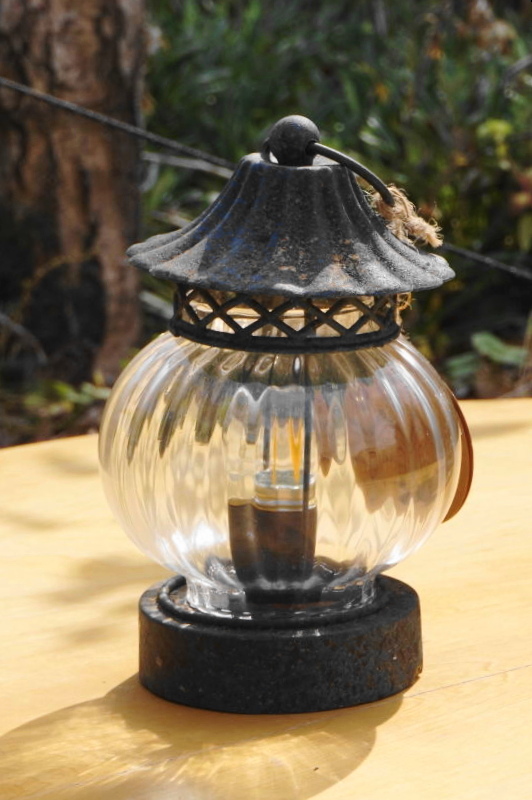 昭和レトロ ランプ ランタン ガラス キャンプ - 照明