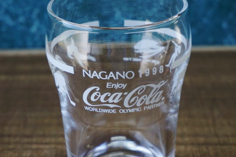 Coca Cola @@レアー NAGANO 98 オリンピック　グラス　コレクション　おまけ付　ノベルティグッズ 　ドリンク 　コカ・コーラ