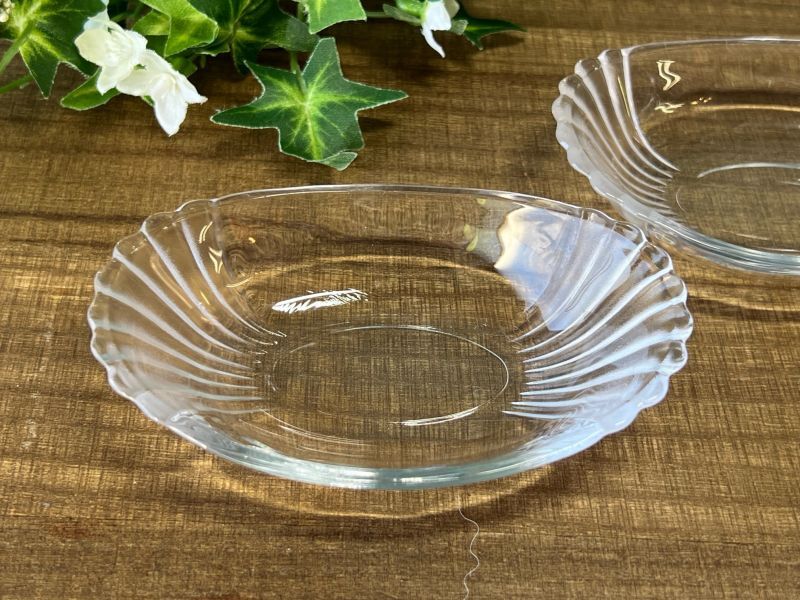 楕円形のプチガラス皿 アールデコ風装飾 各種 GU264