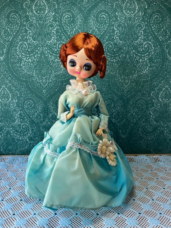 オルゴール人形 ポーズ人形 青いドレス OM796