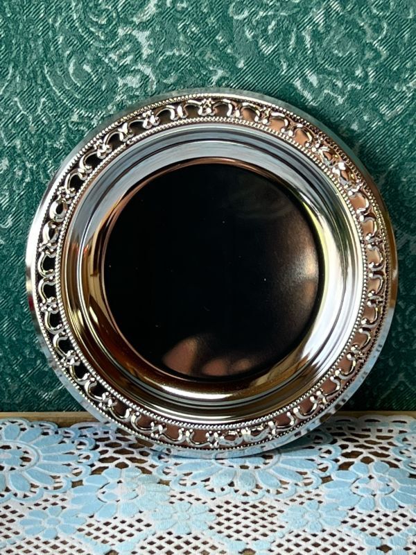 純喫茶 ステンレス製コースター 円形 縁装飾 1枚 TA781