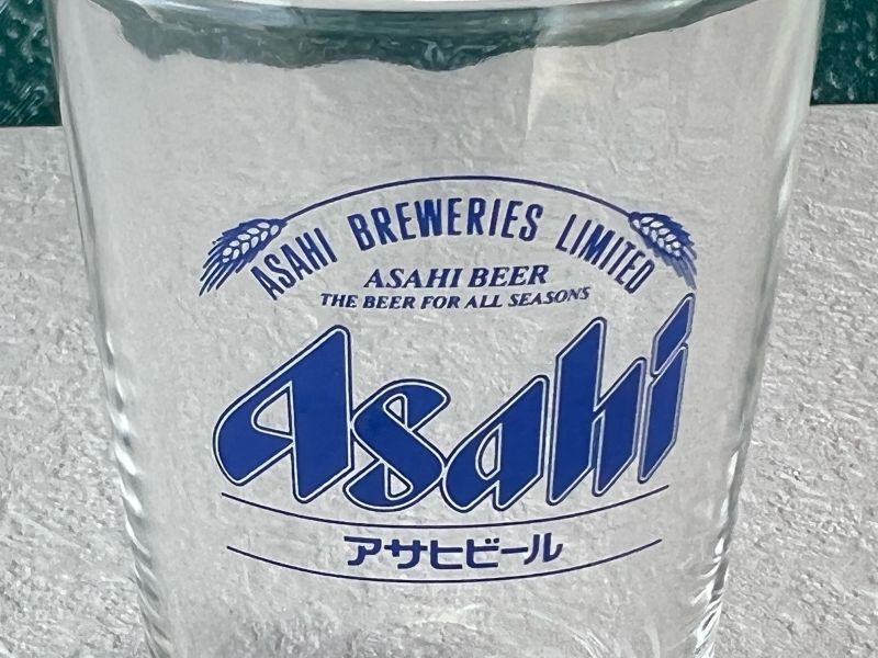 ASAHI BEER アサヒビール ノベルティグラス ブルーロゴ 1個 GL224
