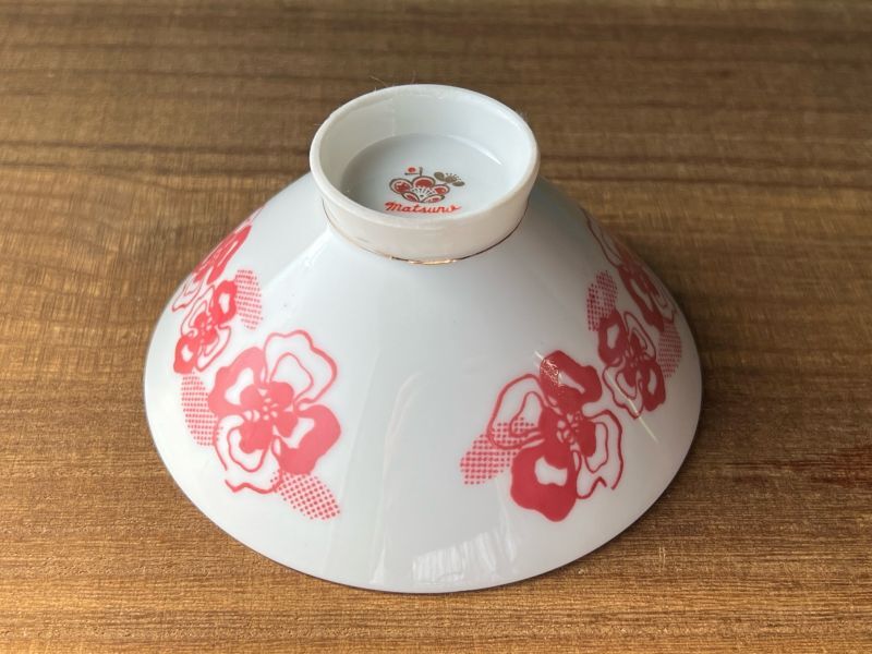 レトロポップ ピンク花柄茶碗 MATSUNO CW50