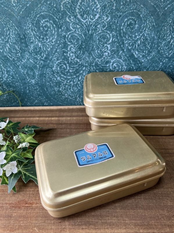 レトロなお弁当箱　ツルマル印　アルミ　Lunch Box