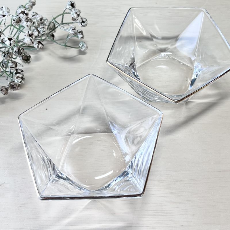 五角形 HOYAクリスタル ガラスの器 金縁 各個数