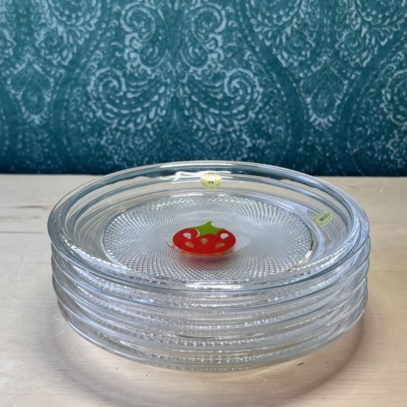HOYA 保谷ガラス フルーツプレート皿5枚セット いちご メロン