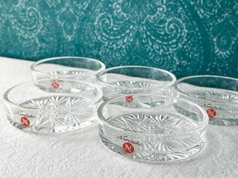 NORITAKEノリタケクリスタル カットガラスのガラス小鉢 ナッツ皿5枚 