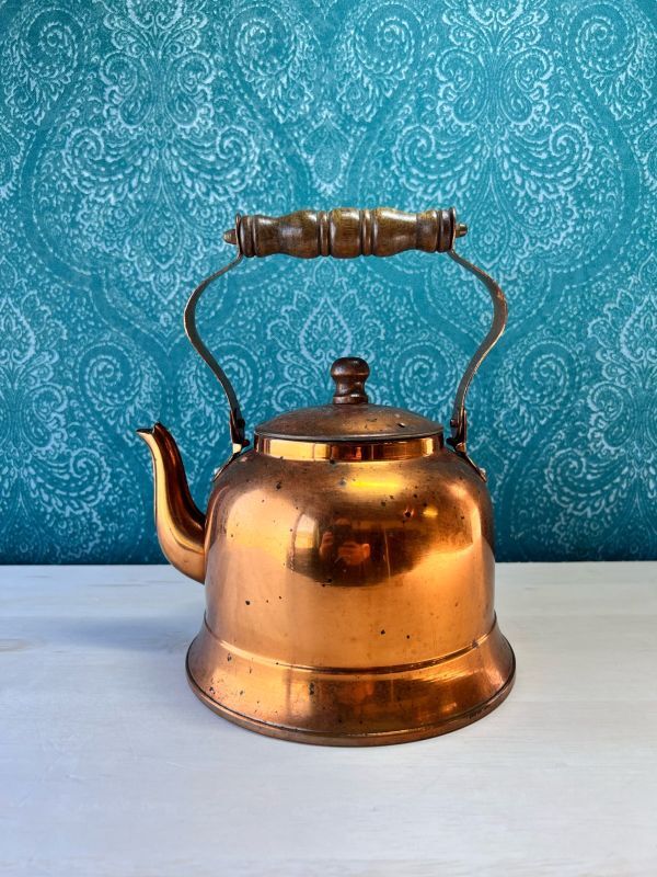 茶道具明治期 銅蟲 古銅打出し古代毛織式 湯沸 やかん水注☆ - 金属工芸